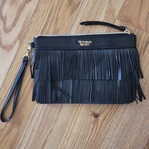 Victoria's Secret Black Fringe Wristlet